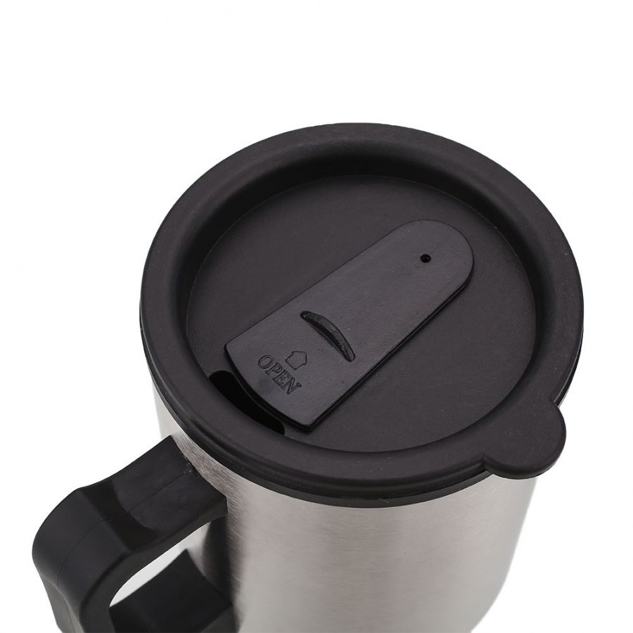 Travel Car Coffee Drinks Electric Heated Cup 450ML Thermos Insulated Mug 12V